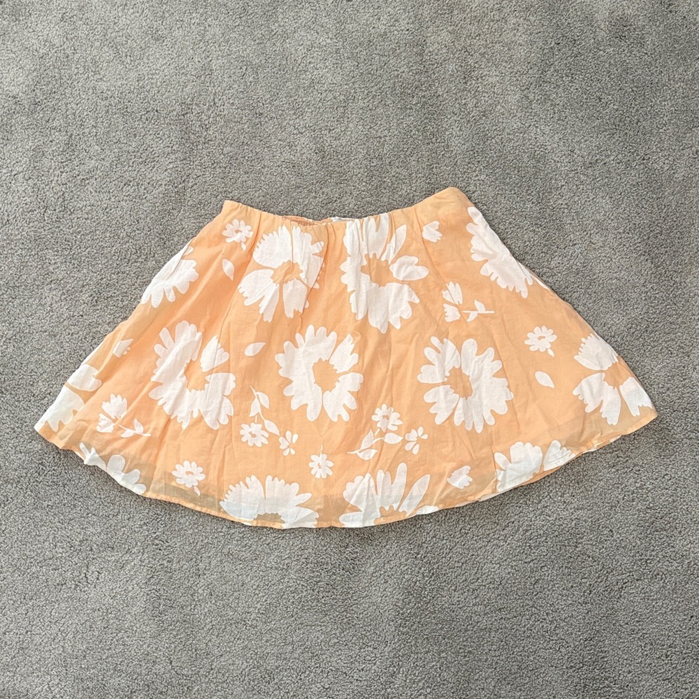 American Eagle Outfitters Peach Floral Skater Skirt